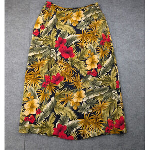 Liz Claiborne Maxi Skirt Womens 12 Hawaiian Silk Vacation Resort Vintage Retro